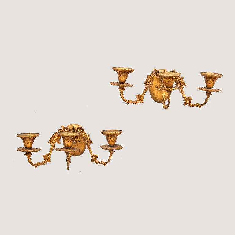 Vägglampetter, ett par, sekelskiftet 1900.