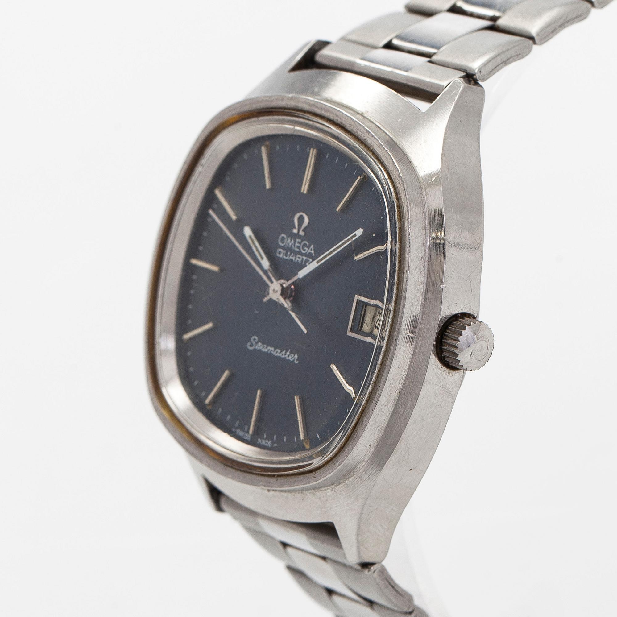 Omega, Seamaster, armbandsur, 37 x 40 mm,  stål, quartz, ca 1977.