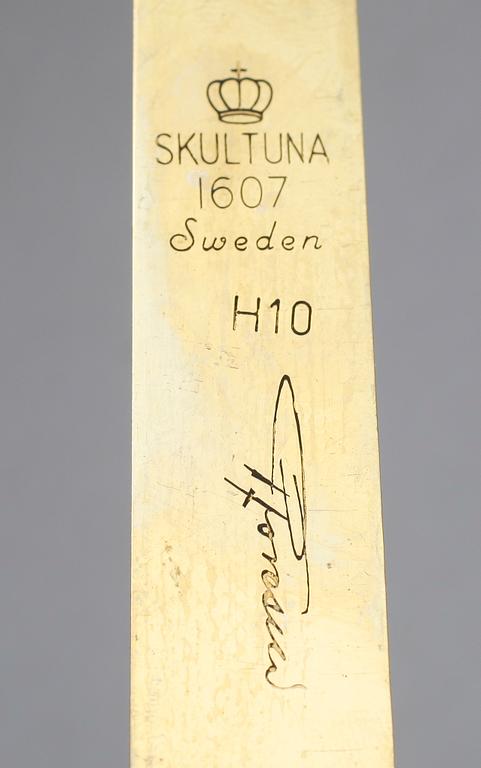 VÄGGLAMPETTER, 6 st (4+2), mässing, Pierre Forsell, Skultuna, 1900-tales andra hälft.