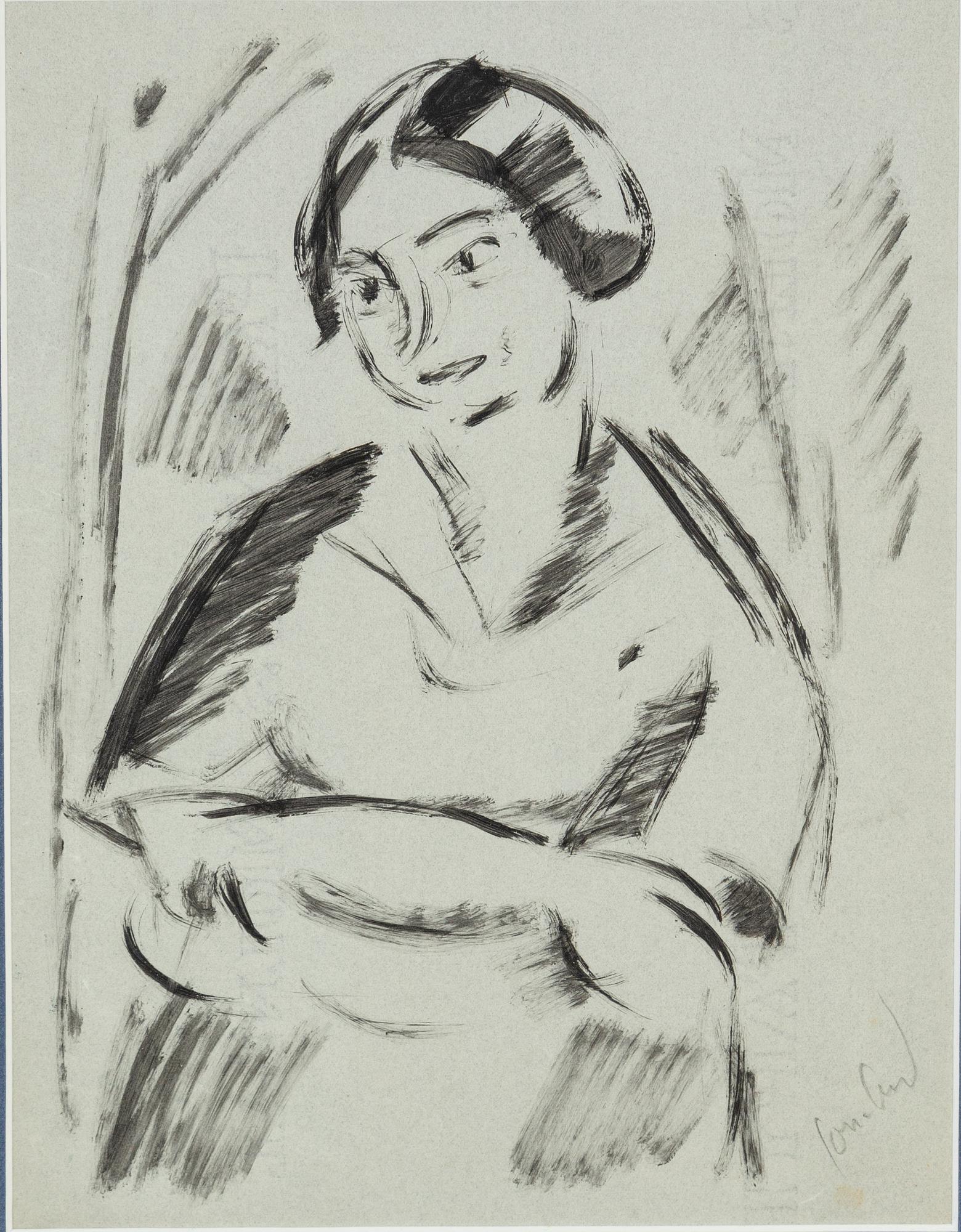 John Jon-And, blandteknik på papper, signerad.