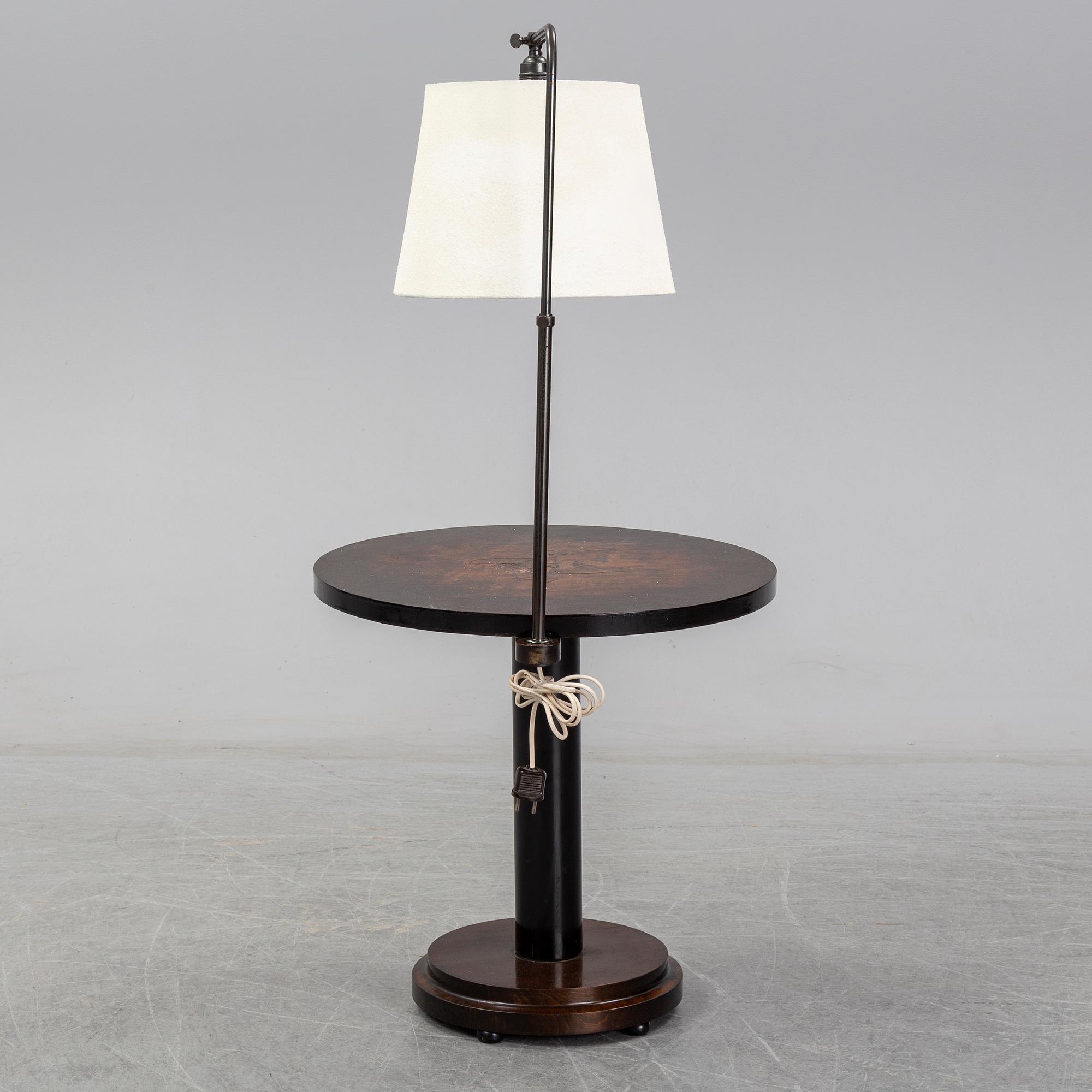 GOLVLAMPA MED BORD, 1920-/1930-tal.