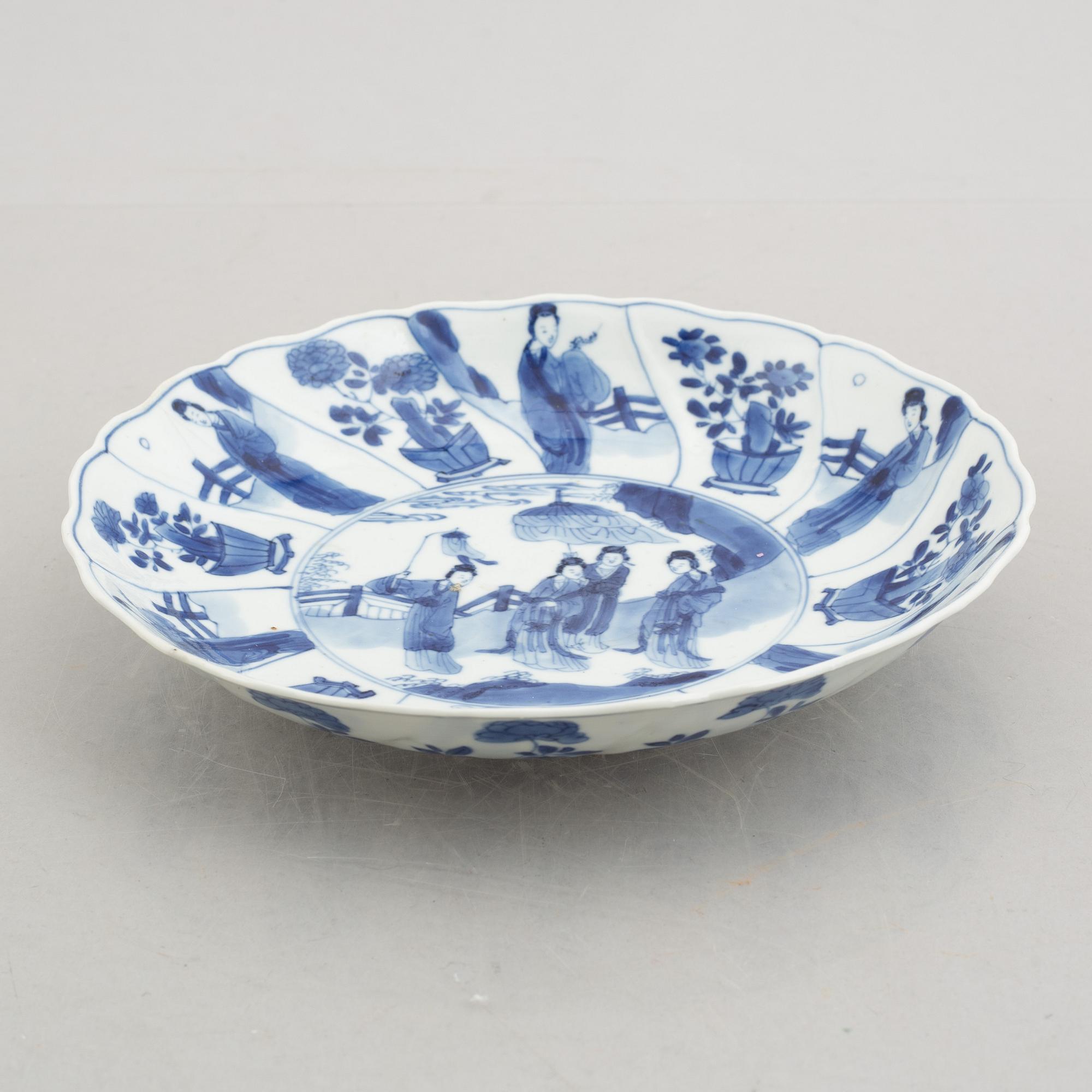 Fat, 2 st, porslin, Kina, Kangxi (1662-1722).