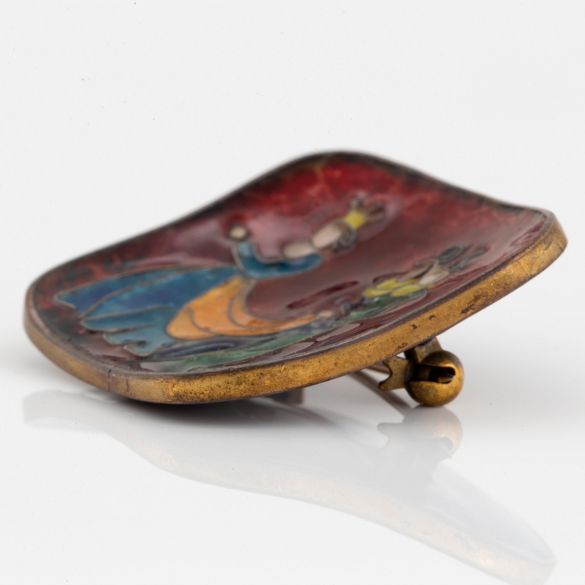 WA Bolin design Juliana Pfeiffer an enamel brooch.