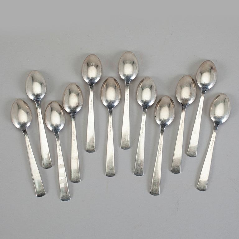 KAFFESKEDAR, 12 st, silver GAB, Stockholm 1941-1942. Total vikt ca 137 g.