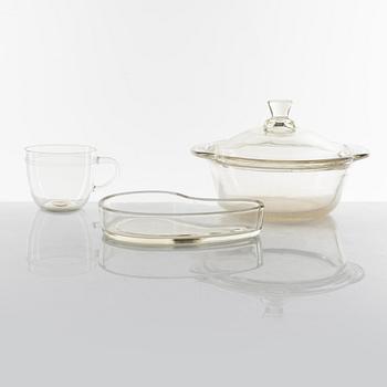 Wilhelm Wagenfeld, 22 glass service pieces, Jenaer Glaswerk, Schott & Gen, Germany.