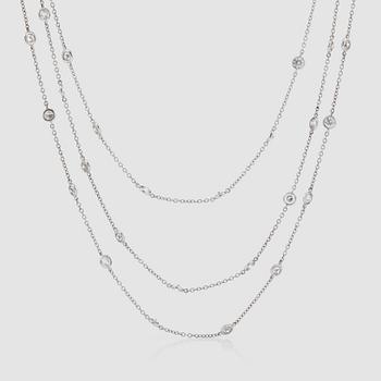 1189. A brilliant-cut diamond, 12.09 cts, necklace.