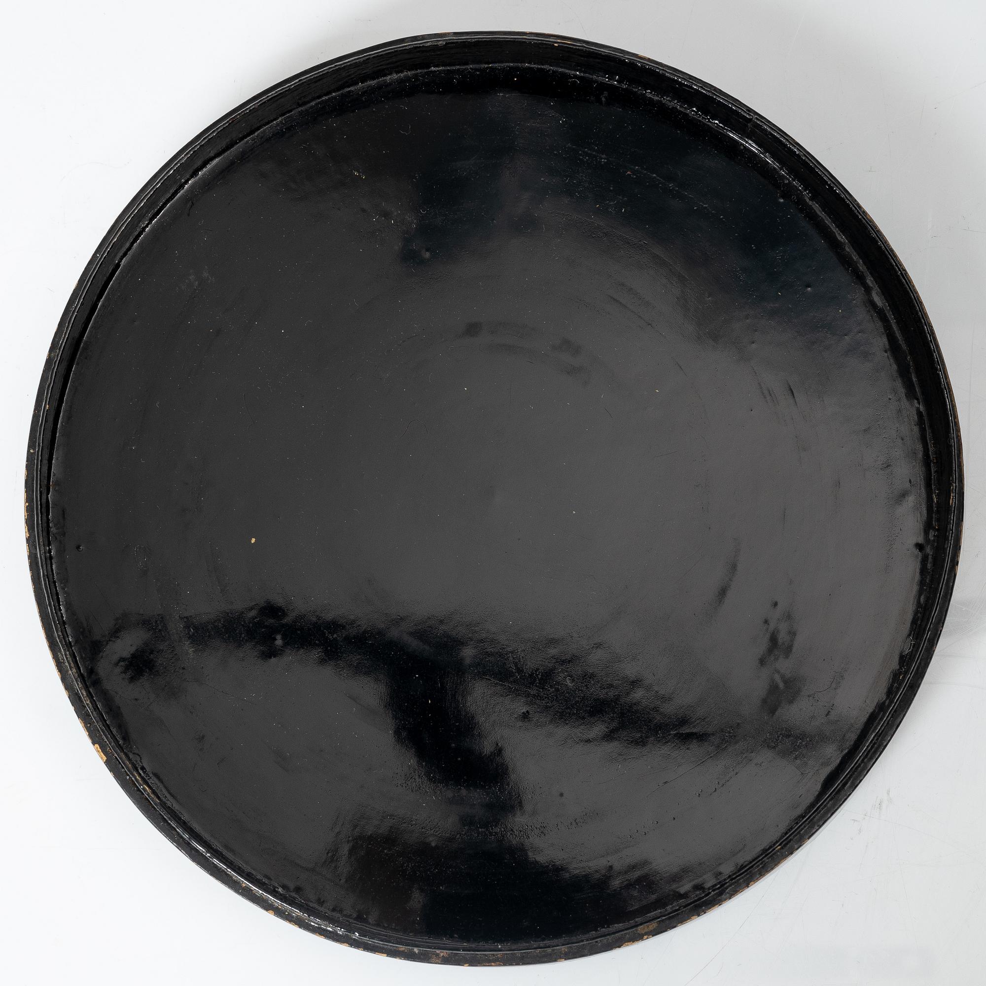 Kabaret i ask med lock, porslin och lack, Japan, tidigt 1900-tal.