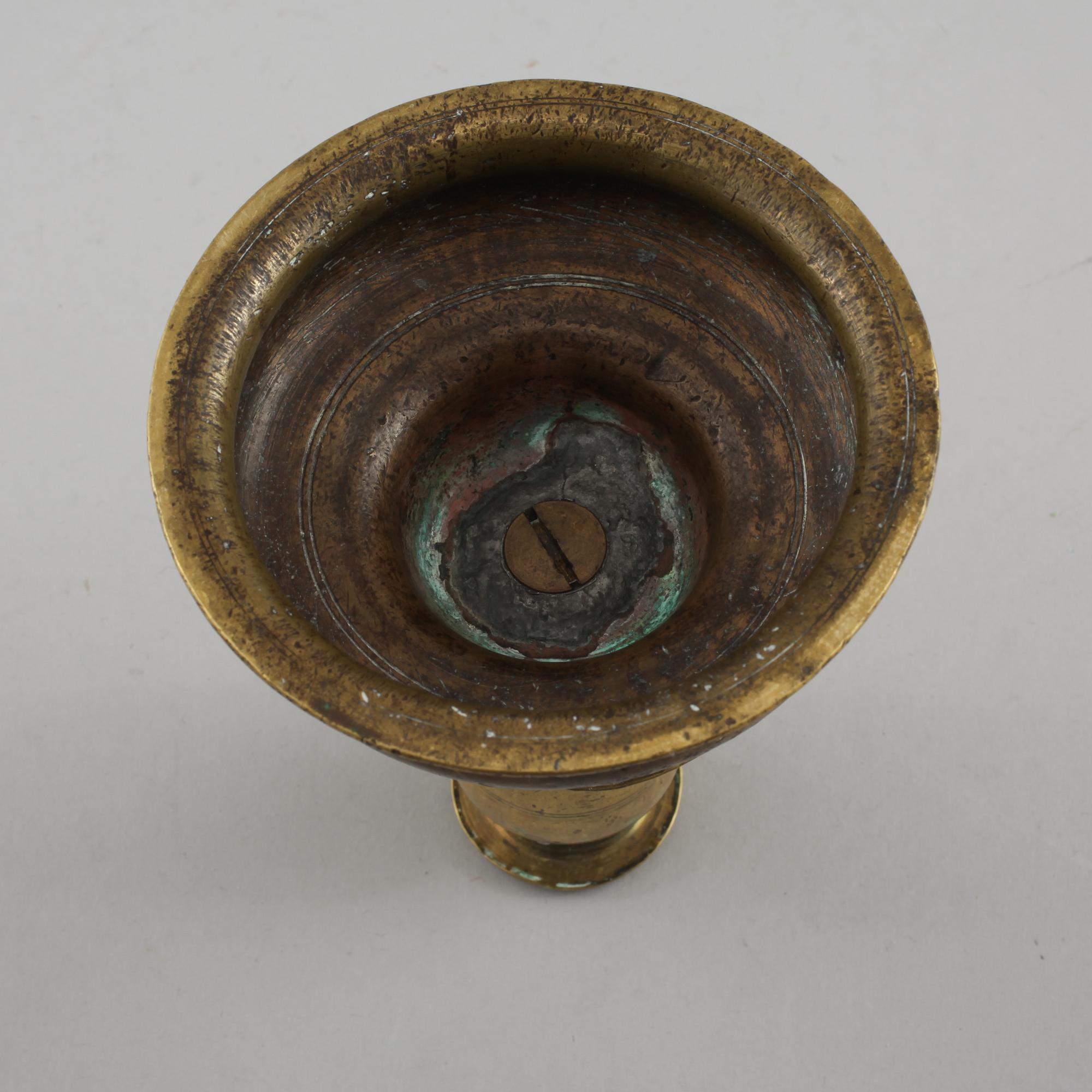 LJUSSTAKE, mässing, barock, 1700-tal.