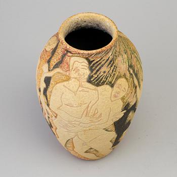 A second half of the 20th century erathenware vase by Fantoni, Italy.