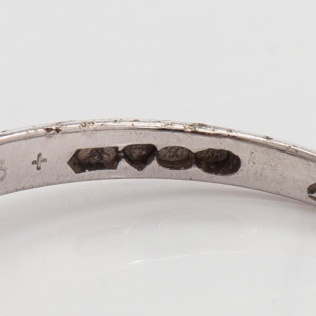 Ring, briljantslipad diamant ca 0,50 ct, 18K vitguld, Kultakeskus 1989.