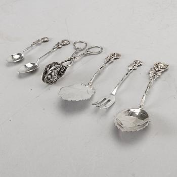 22 pieces of second half of the 20th century silver silver cutlery. Total weight app. 250 gram.