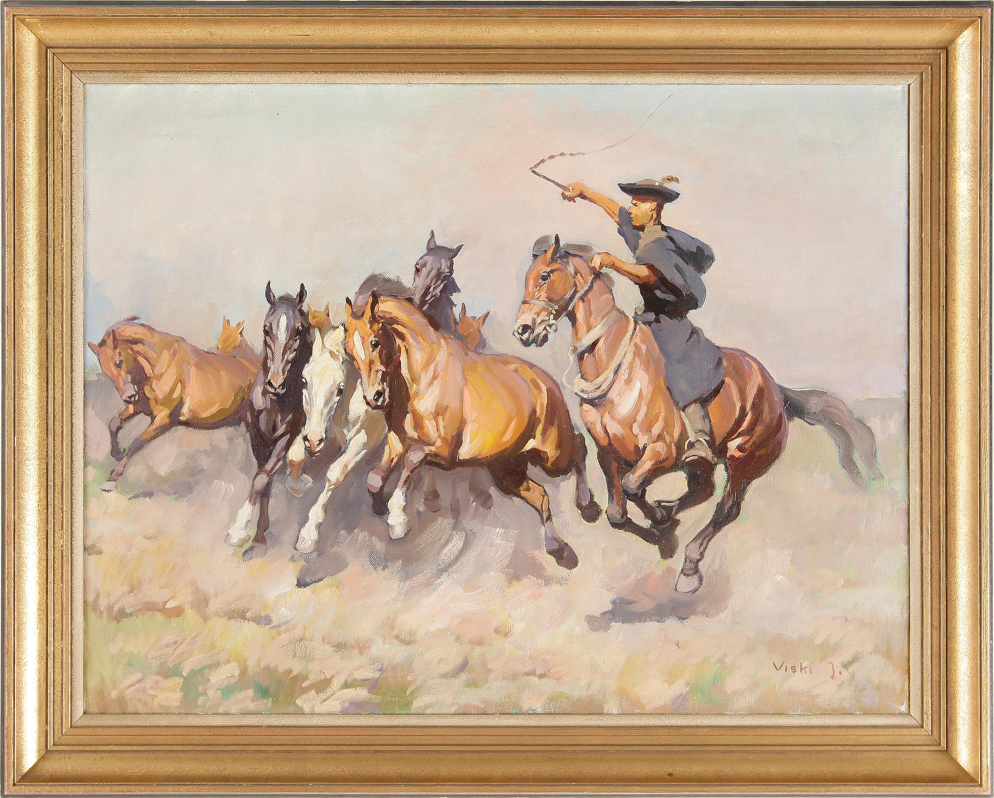 JANOS VISKI, olja på duk, signerad.