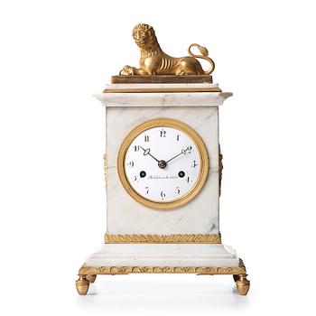 153. A Swedish Empire early 19th century mantel clock.