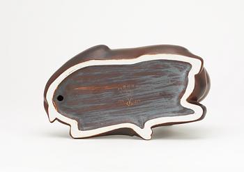 A Gunnar Nylund stoneware figure of a deer, Rörstrand.