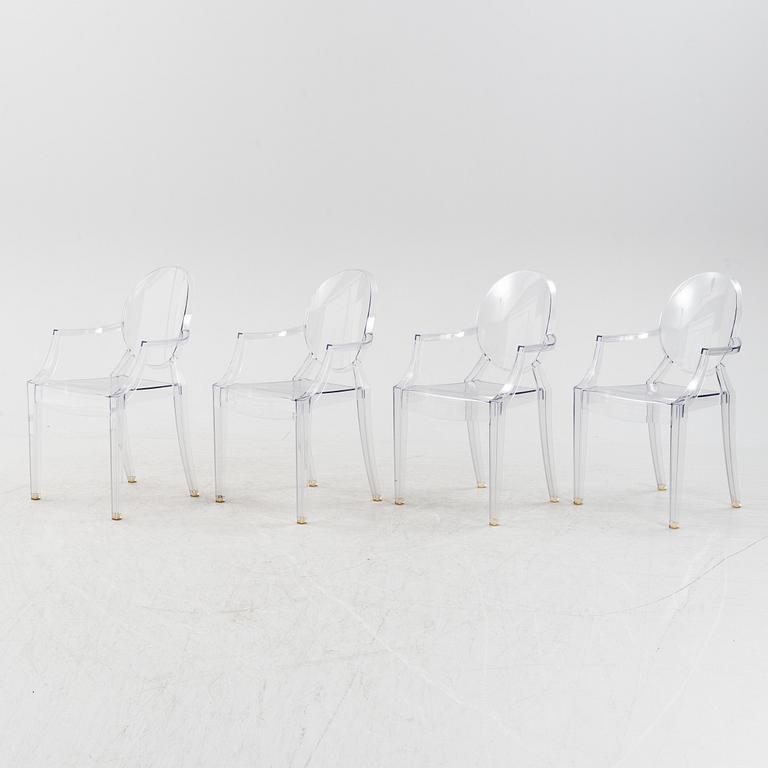 Philippe Starck, stolar, 4 st, "Louis Ghost", Kartell.