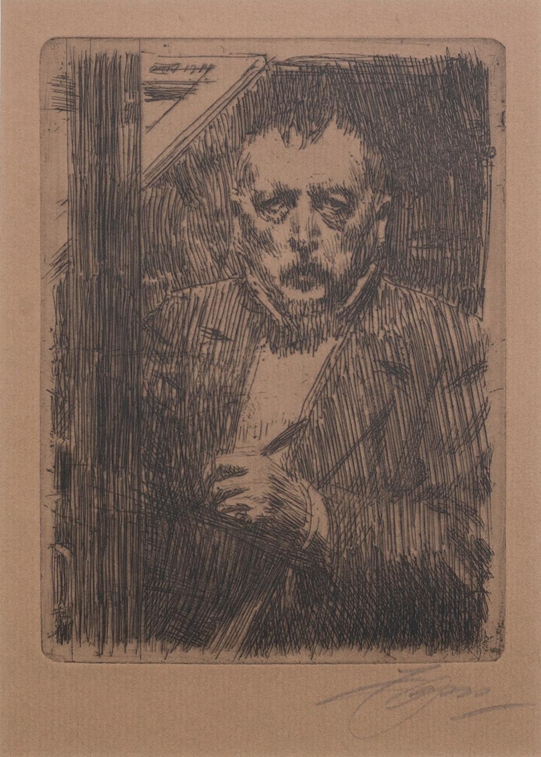 Anders Zorn, a sigend etching from 1911.