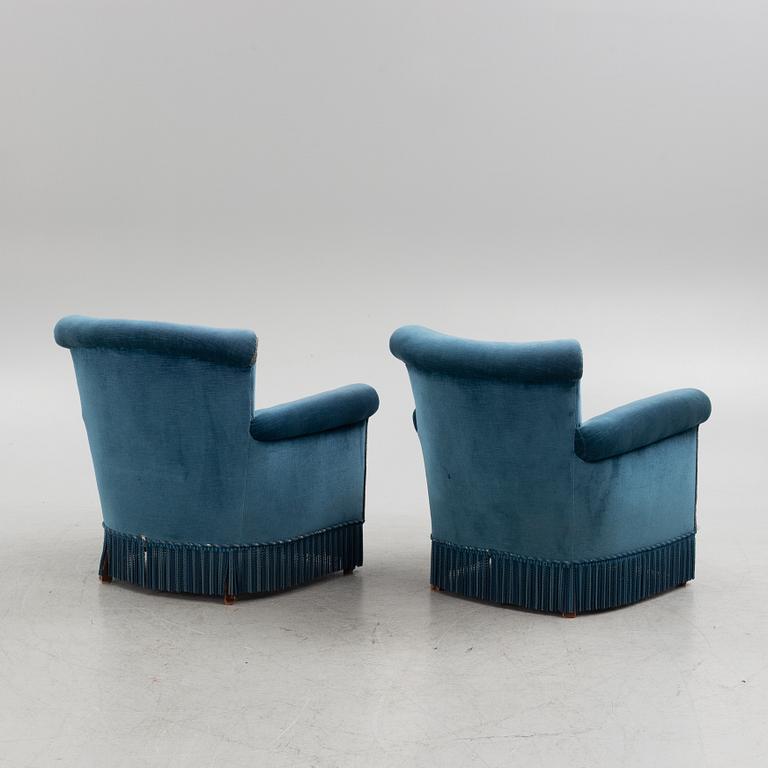 Ferdinand Boberg, attributed to. A pair of armchairs, Nordiska Kompaniet, early 20th Century.