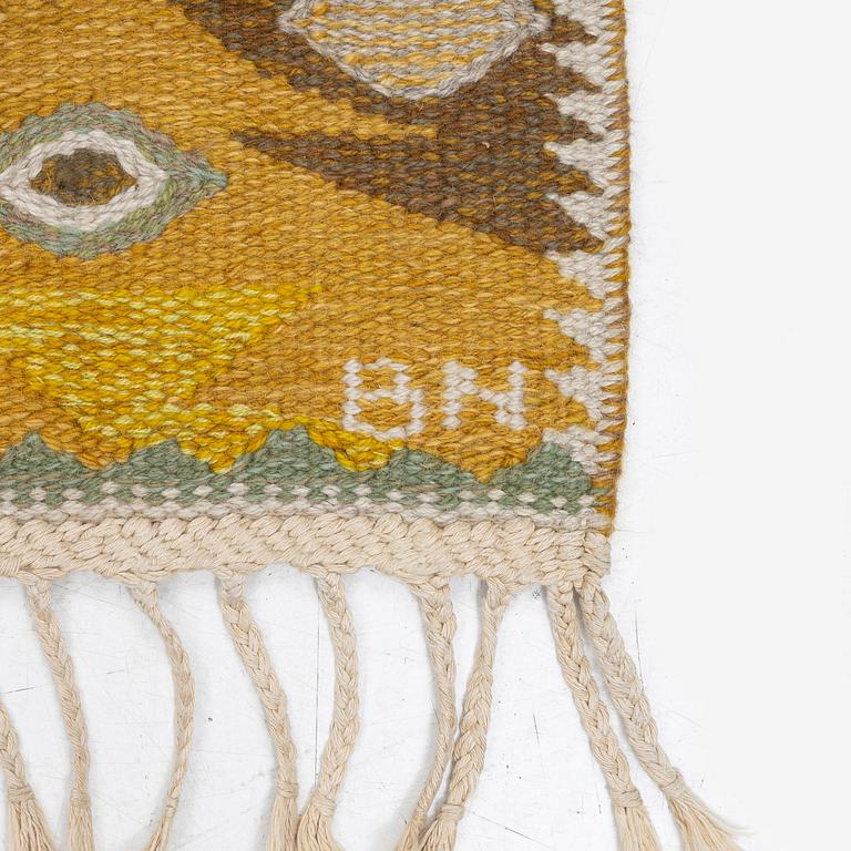 Barbro Nilsson, a carpet, 'Tånga gul', tapestry weave, x  cm, signed AB MMF BN.