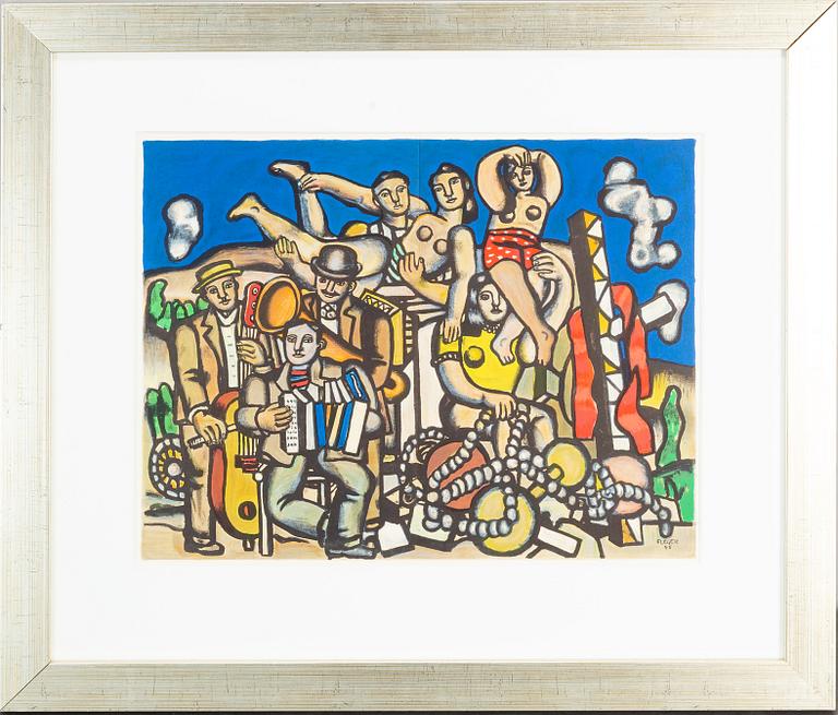 FERNAND LÉGER, efter, färglitografi, signerad och daterad 45 i trycket, ur Derrière le Miroir no 119, 1960.