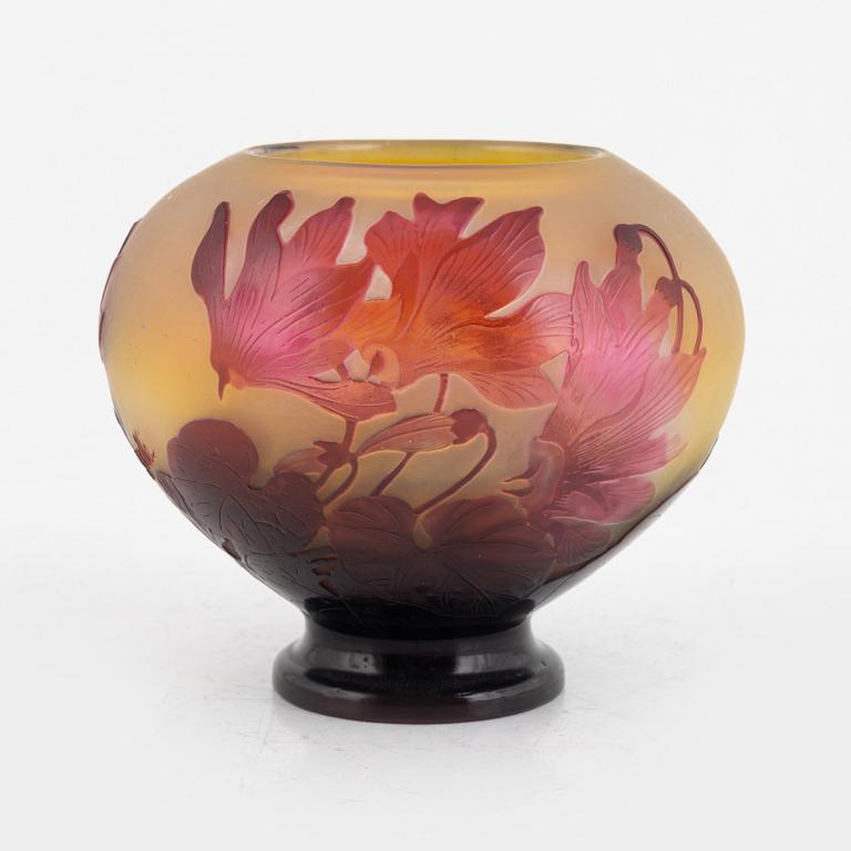 Emile Gallé, an Art Nouveau cameo glass vase, Nancy, France.