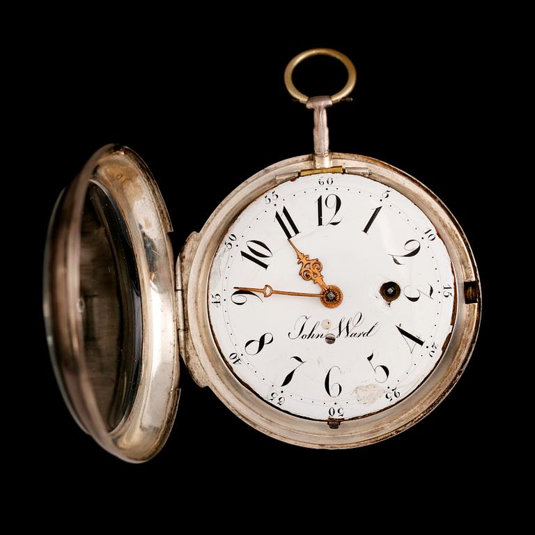 SPINDELUR, silver, John Ward, London, nr 7266, omkring år 1800.