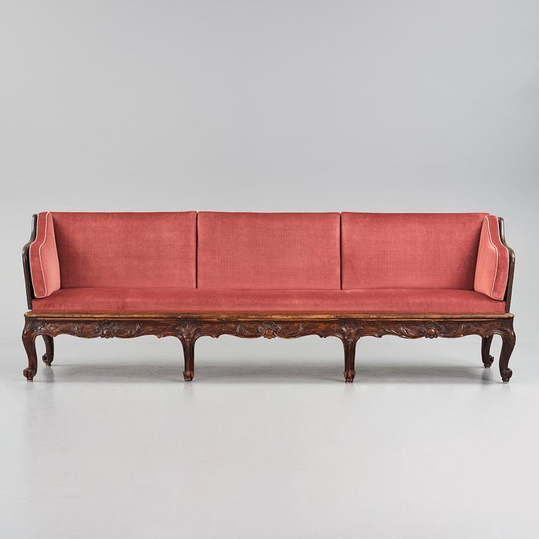 A Swedish Rococo sofa, later part of the 18th century.