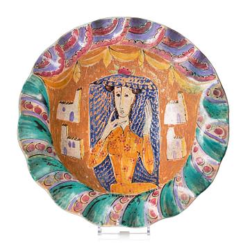 154. Birger Kaipiainen, a glazed ceramic dish, Arabia, Finland 1940s.