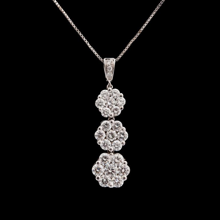 A brilliant cut diamond pendant, tot. 1.22 cts.