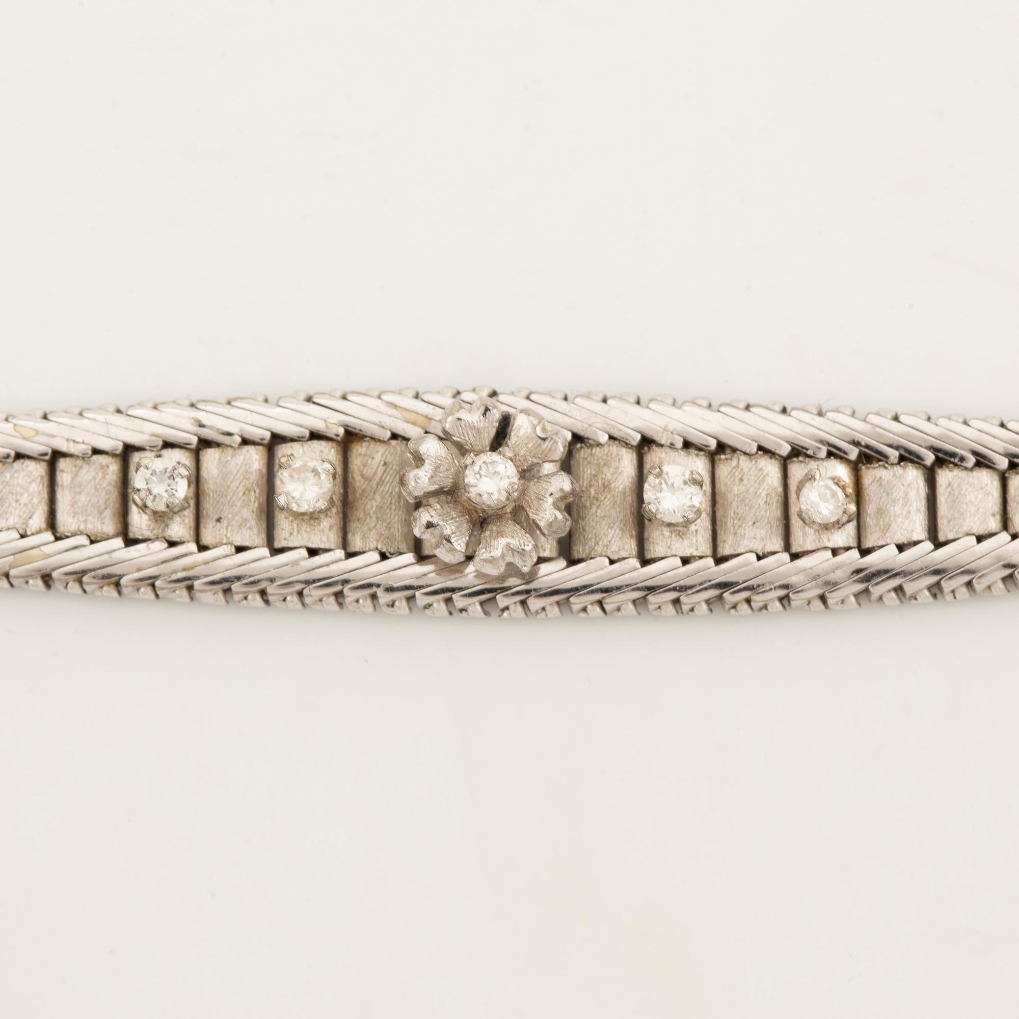 Brilliant cut diamond bracelet.