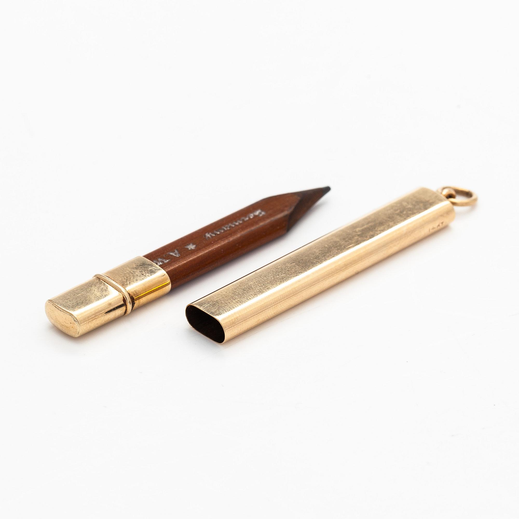 Kynäholkki, 14K kultaa.