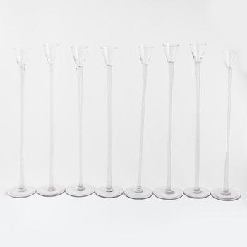 Spetsglas på hög fot, 8 st, 1900-tal.