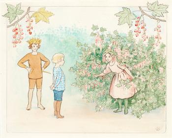 94. Elsa Beskow, Lasse-liten i trädgården.