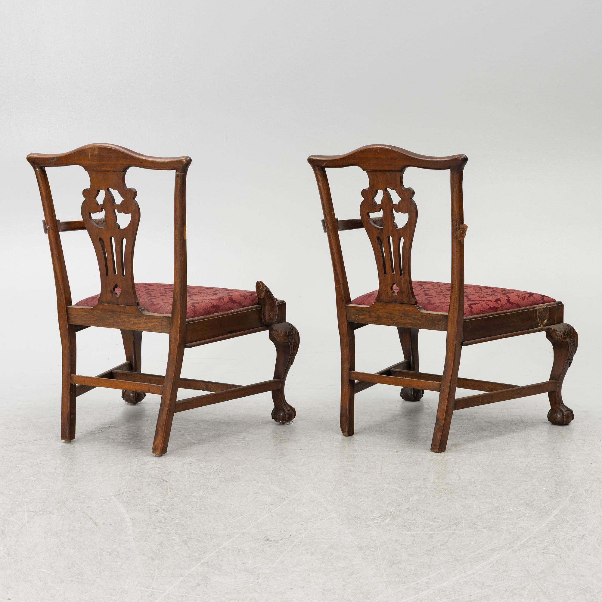 Chairs, 5 pcs, Chippendale, England, circa 1800.