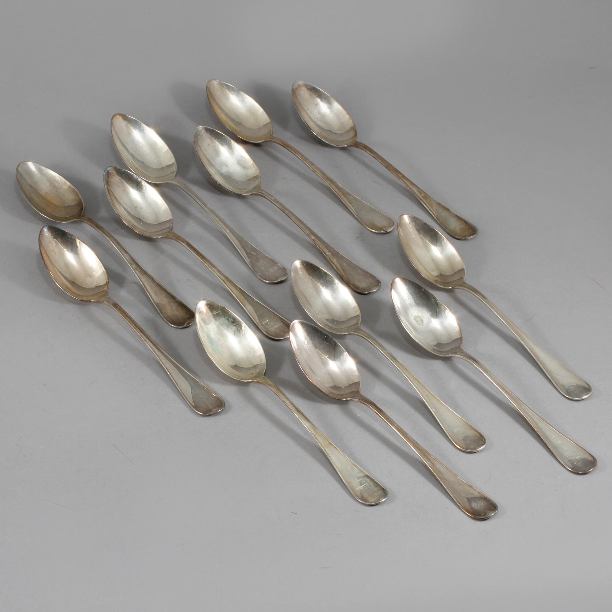 MATSKEDAR, 12 st, silver, C G Hallberg, Stockholm, 1950-tal, vikt 831 g.