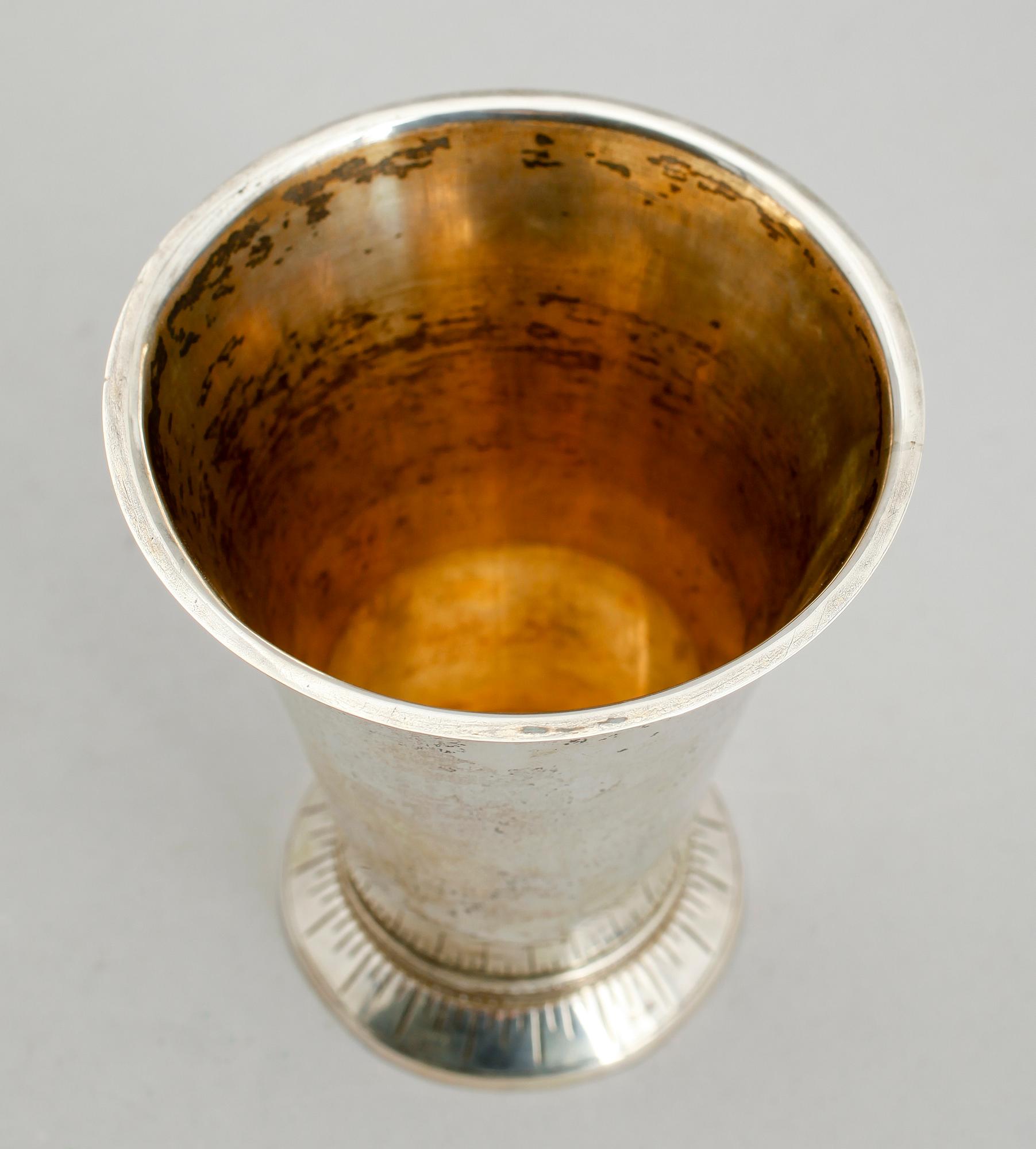 BÄGARE, silver, CAK, Göteborg 1902. Vikt ca 133 g.
