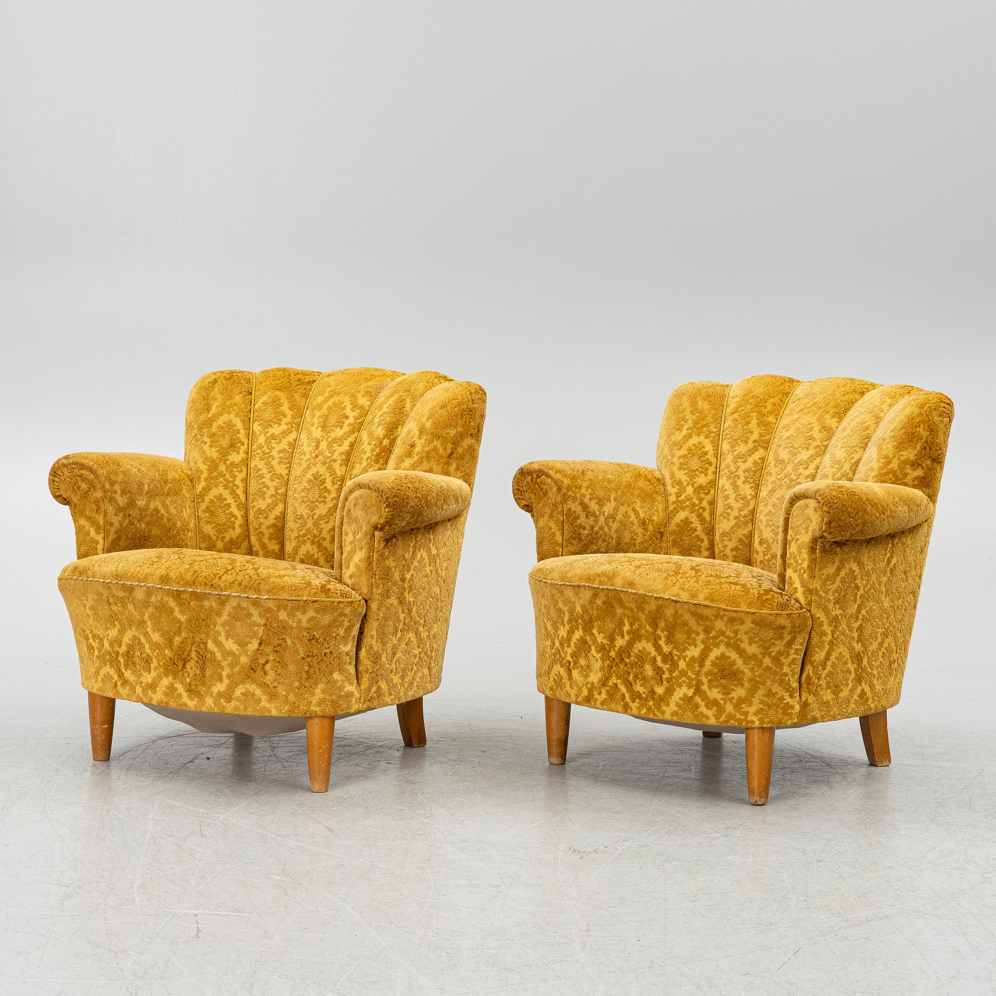 Fåtöljer, ett par, Swedish Modern. 1940-tal.