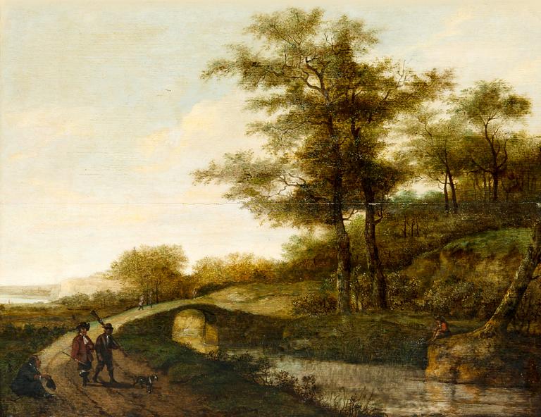 Pieter Jansz van Asch Attributed to, LANDSCAPE WITH VILLAGE PATH AND MEN.