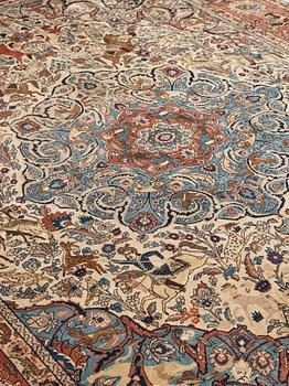 MATTO, semi-antique Tabriz figural, ca 400 x 298,5 cm.