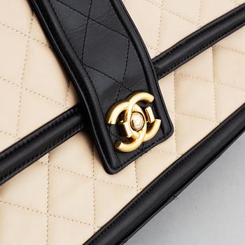 Chanel, a two tone quilted leather 'Flap Bag', 2014-15.