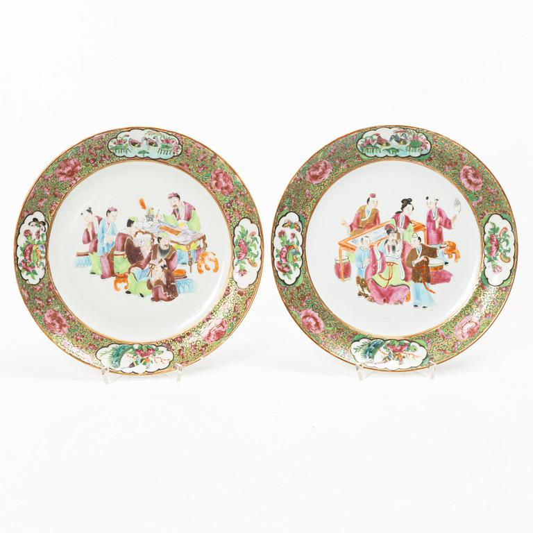 Parti porslin, 10 delar, Kanton, Kina, 1800-tal.