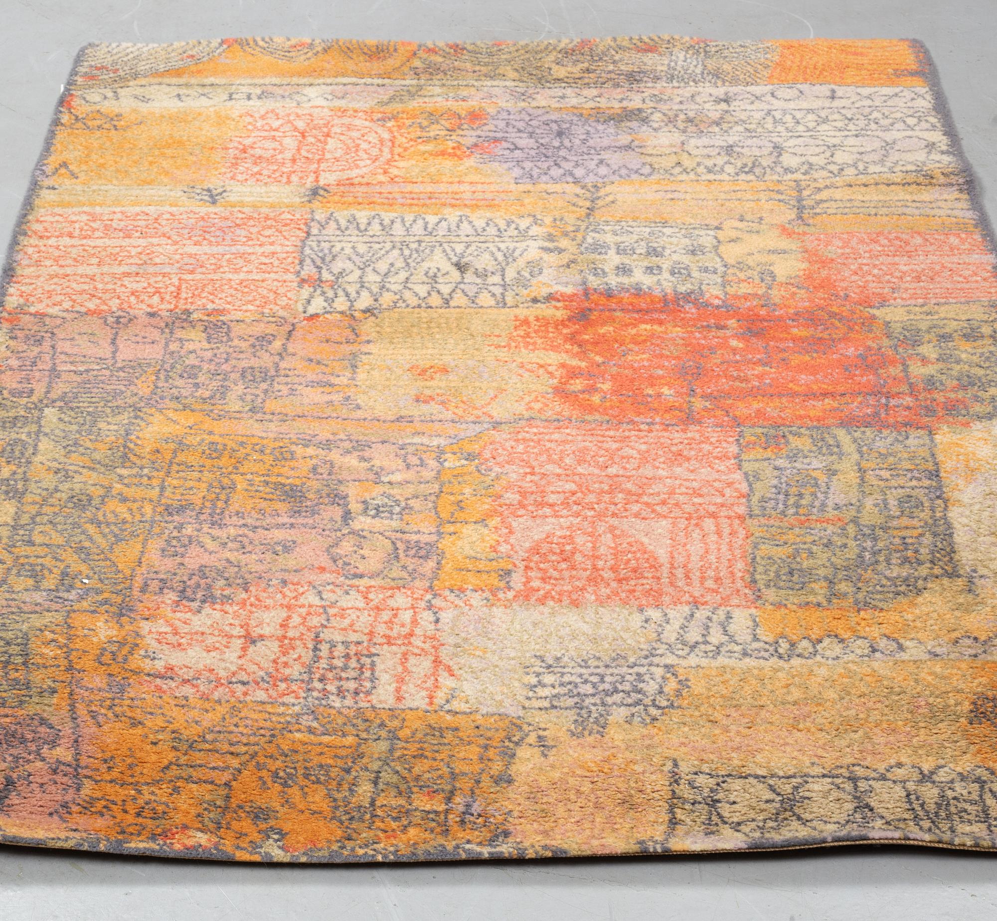 Paul Klee matta, ”Florentinisches villenviertel”. Maskingjord flossa. 205 x 139 cm. Efter ett konstverk från 1926.