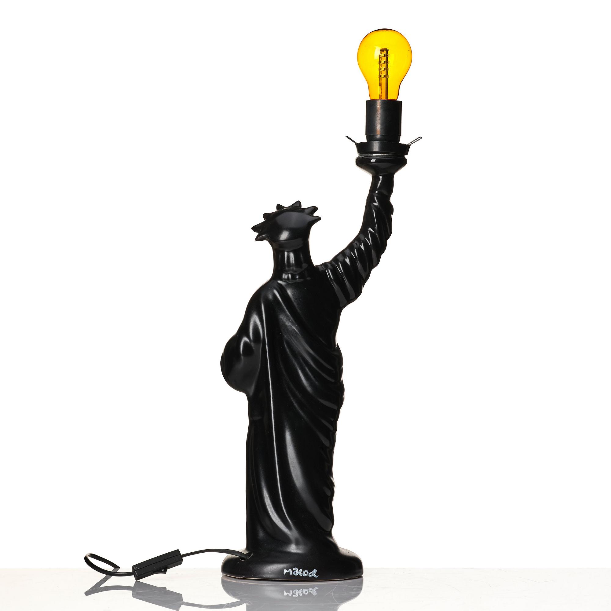Makode Linde, skulptur / bordslampa "Frihetsgudinnan", 2000-tal.