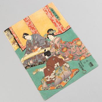 Utagawa Kunisada, färgträsnitt, Japan, 1800-tal.