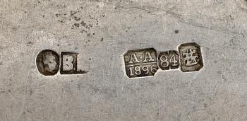 BESTICK, 20 st, silver. Bl.a. Iwan Petrowitsch, S:t Petersburg, 1800-talets slut, Ryssland. Vikt ca 1064 g.