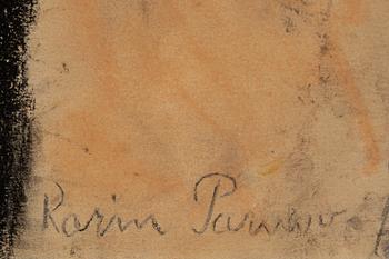 Karin Parrow, chalk drawing, signed.