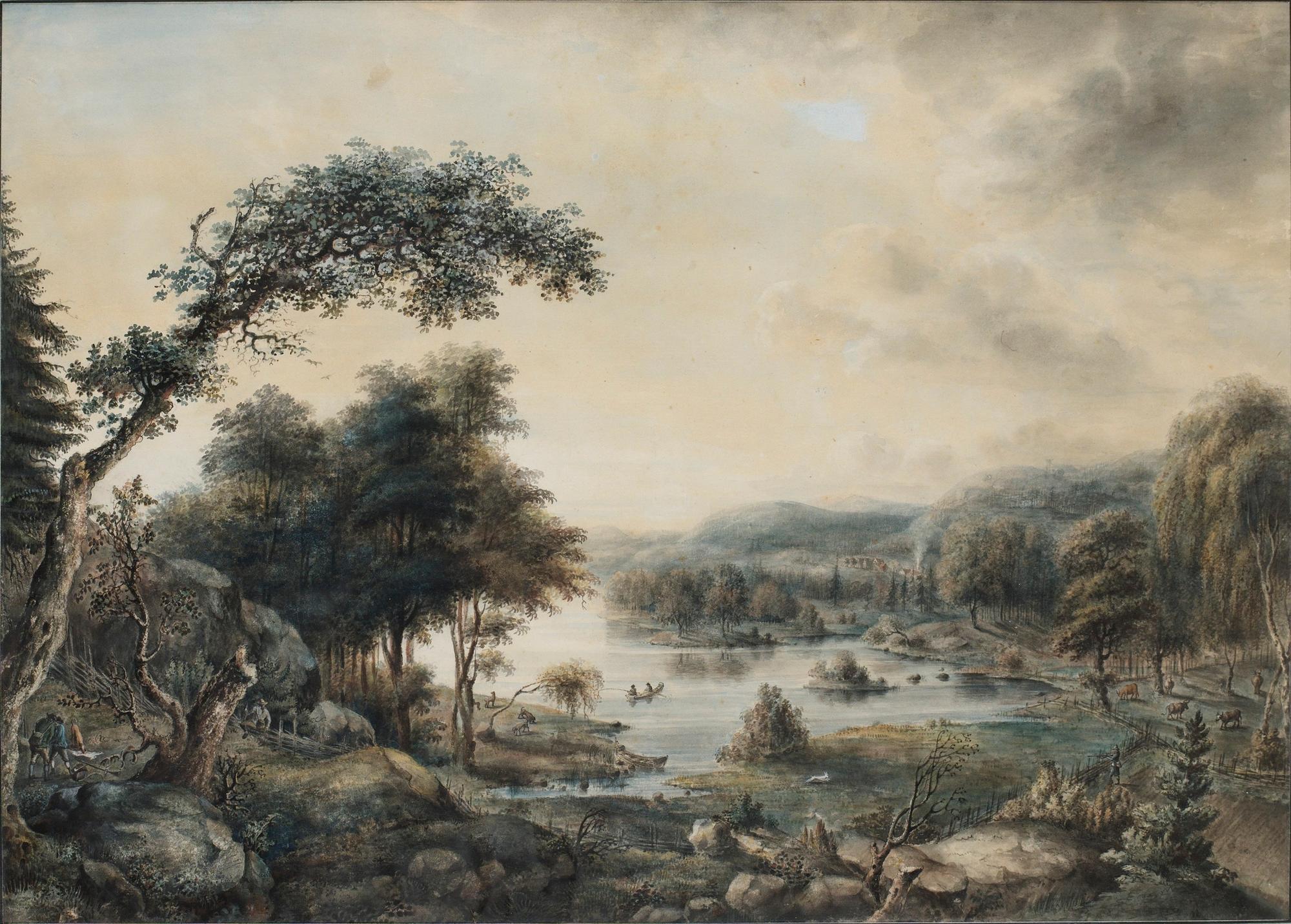 Elias Martin, Jaktscen i skärgården vid Forsmark.