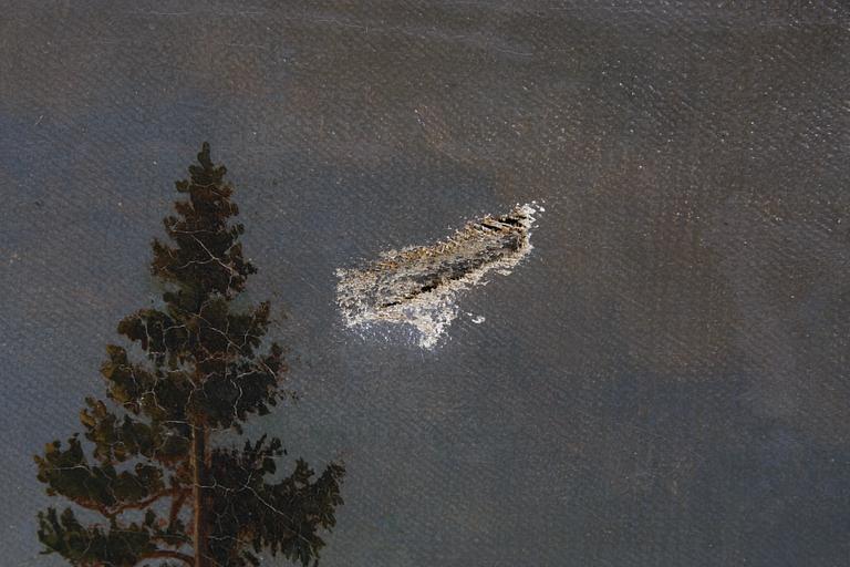 OKÄND KONSTNÄR, olja på duk. 1800/1900-tal.