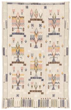 369. Annie Frykholm, a drape, 'Buketter', flat weave, c 235 x 149 cm, signed AB MMF.