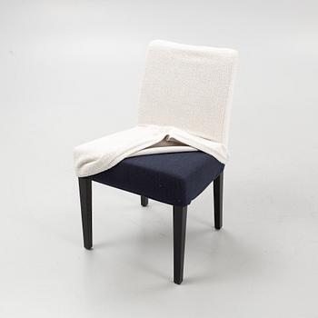 Helene Hennie, a set of ten 'Ranza' chairs, Slettvoll. Upholstered back and seat with removable fabric cover. Bla...