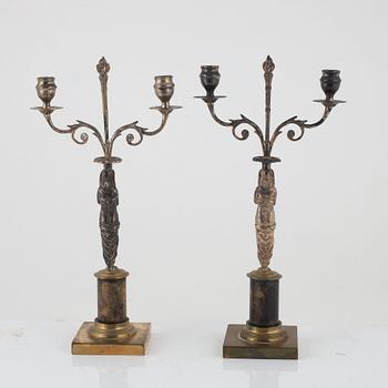 A pair of late Gustavian candelabras, around 1900.